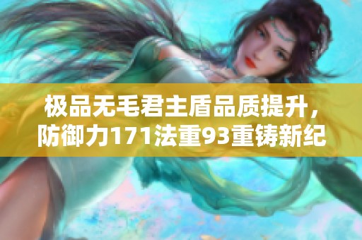 极品无毛君主盾品质提升，防御力171法重93重铸新纪元