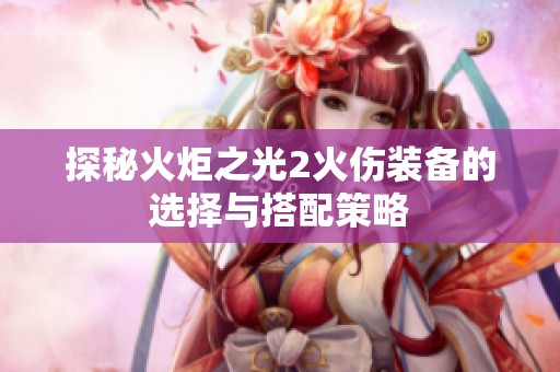探秘火炬之光2火伤装备的选择与搭配策略