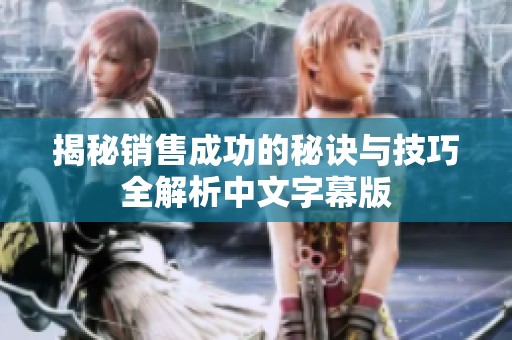 揭秘销售成功的秘诀与技巧全解析中文字幕版