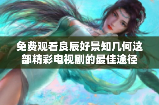 免费观看良辰好景知几何这部精彩电视剧的最佳途径