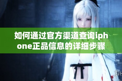 如何通过官方渠道查询iphone正品信息的详细步骤