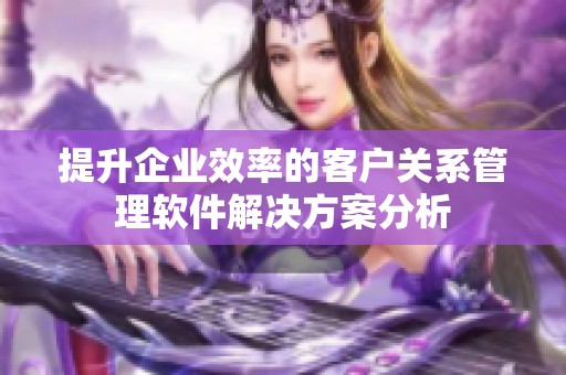 提升企业效率的客户关系管理软件解决方案分析