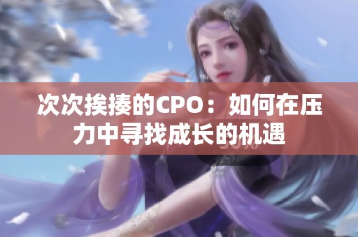 次次挨揍的CPO：如何在压力中寻找成长的机遇