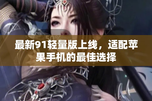 最新91轻量版上线，适配苹果手机的最佳选择