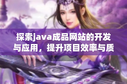探索java成品网站的开发与应用，提升项目效率与质量