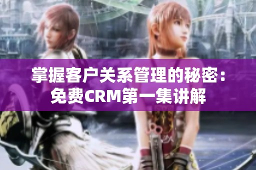 掌握客户关系管理的秘密：免费CRM第一集讲解