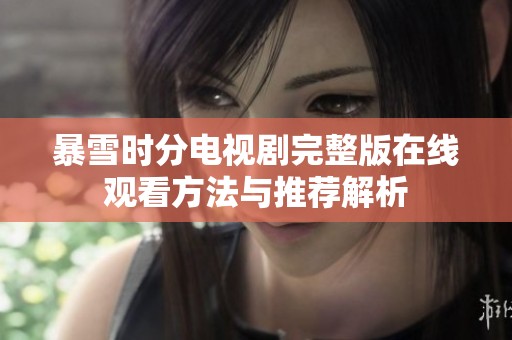 暴雪时分电视剧完整版在线观看方法与推荐解析