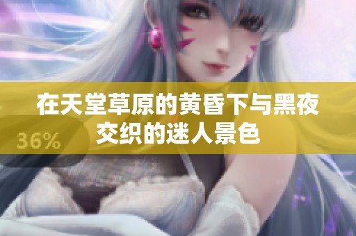 在天堂草原的黄昏下与黑夜交织的迷人景色