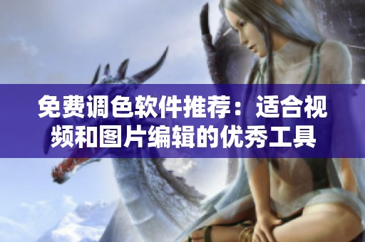 免费调色软件推荐：适合视频和图片编辑的优秀工具