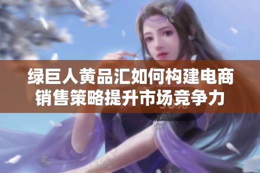 绿巨人黄品汇如何构建电商销售策略提升市场竞争力