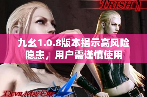 九幺1.0.8版本揭示高风险隐患，用户需谨慎使用