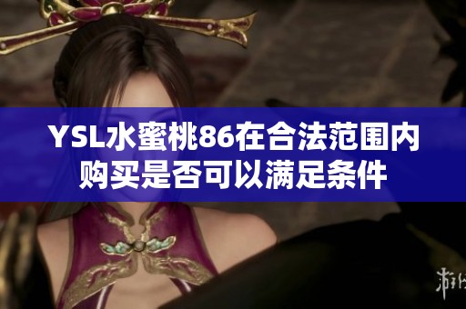 YSL水蜜桃86在合法范围内购买是否可以满足条件