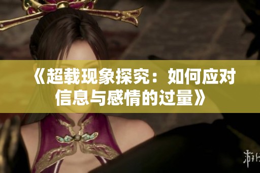 《超载现象探究：如何应对信息与感情的过量》