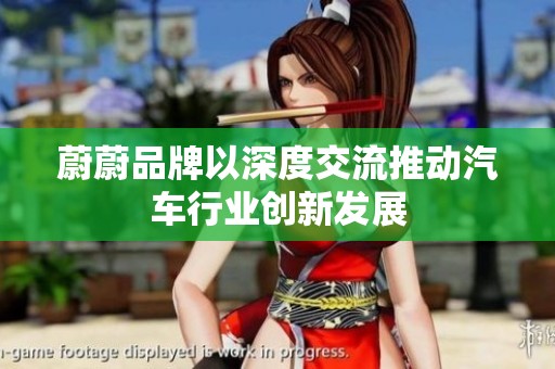 蔚蔚品牌以深度交流推动汽车行业创新发展