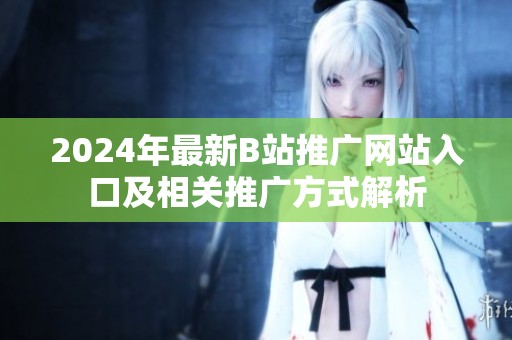 2024年最新B站推广网站入口及相关推广方式解析