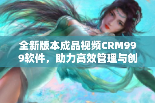 全新版本成品视频CRM999软件，助力高效管理与创作流程
