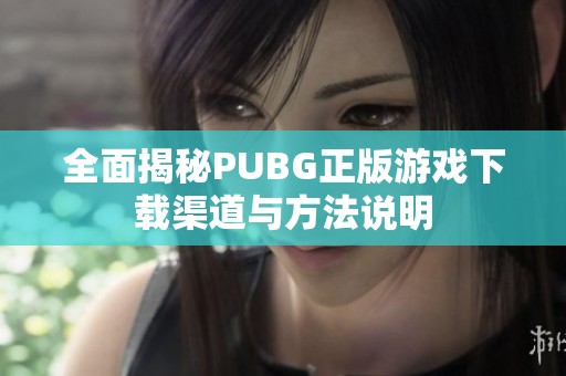 全面揭秘PUBG正版游戏下载渠道与方法说明