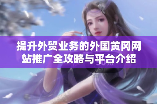 提升外贸业务的外国黄冈网站推广全攻略与平台介绍