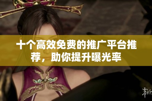 十个高效免费的推广平台推荐，助你提升曝光率