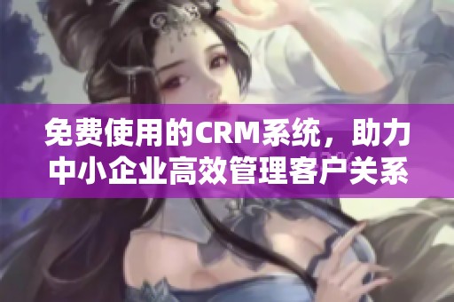 免费使用的CRM系统，助力中小企业高效管理客户关系