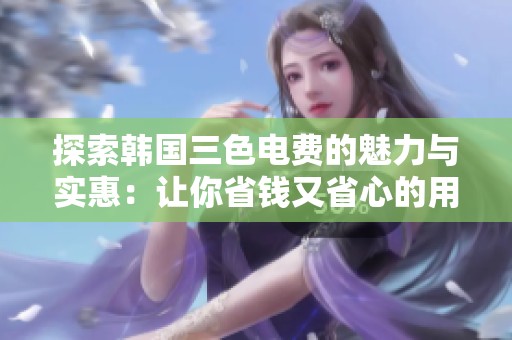 探索韩国三色电费的魅力与实惠：让你省钱又省心的用电选择