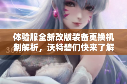 体验服全新改版装备更换机制解析，沃特碧们快来了解吧！