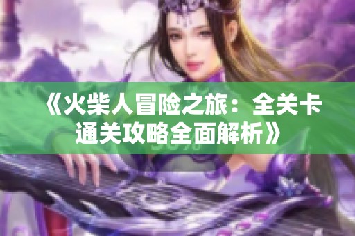 《火柴人冒险之旅：全关卡通关攻略全面解析》