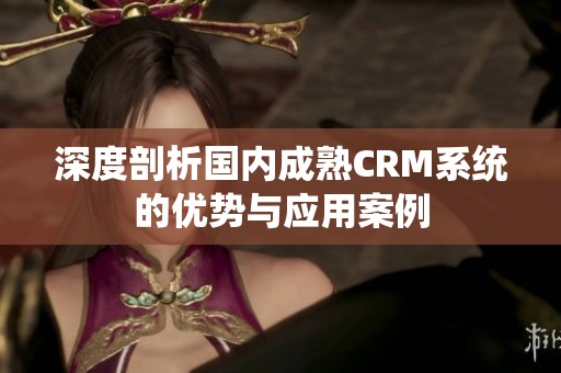 深度剖析国内成熟CRM系统的优势与应用案例