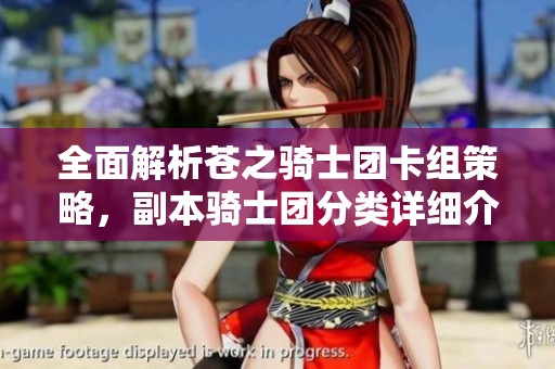 全面解析苍之骑士团卡组策略，副本骑士团分类详细介绍