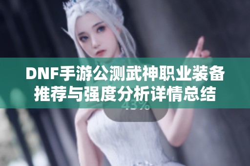 DNF手游公测武神职业装备推荐与强度分析详情总结