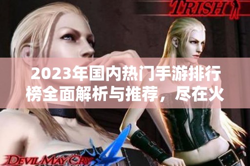 2023年国内热门手游排行榜全面解析与推荐，尽在火把云手游网