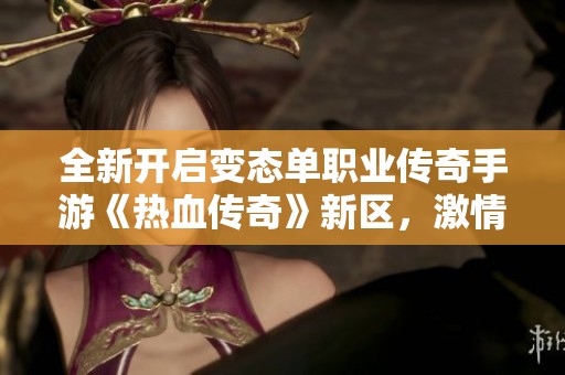 全新开启变态单职业传奇手游《热血传奇》新区，激情重燃再战沙场！