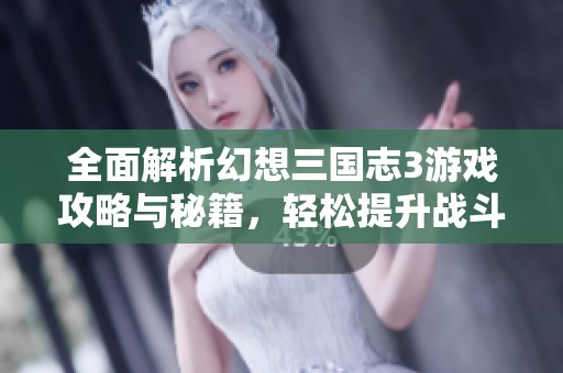 全面解析幻想三国志3游戏攻略与秘籍，轻松提升战斗技巧与游玩体验