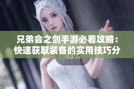 兄弟会之剑手游必看攻略：快速获取装备的实用技巧分享