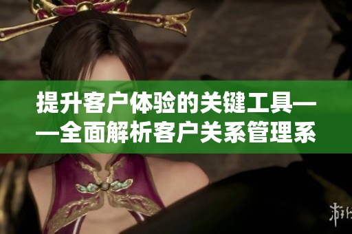提升客户体验的关键工具——全面解析客户关系管理系统