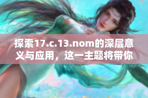 探索17.c.13.nom的深层意义与应用，这一主题将带你进入全新认识的领域