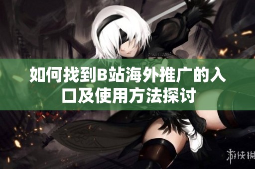 如何找到B站海外推广的入口及使用方法探讨