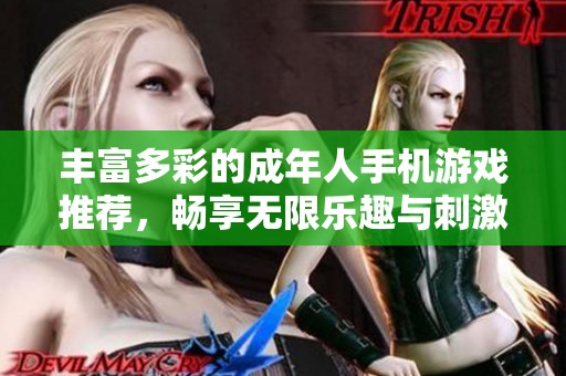 丰富多彩的成年人手机游戏推荐，畅享无限乐趣与刺激体验